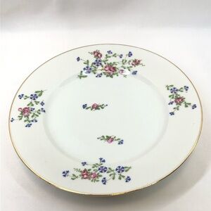 Vintage Limoges France Porcelain Floral Pedestal Plate Cake Stand